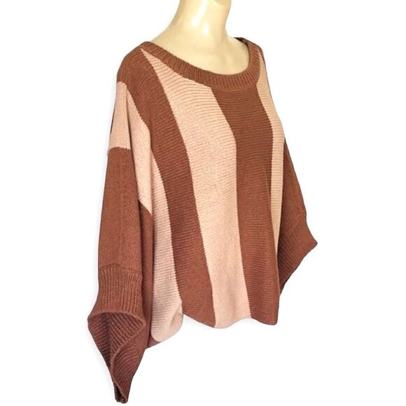 Trina Turk Horizon Bold Stripe Boatneck Dolman Sleeve Ribbed Trim Sweater - Picture 5 of 16